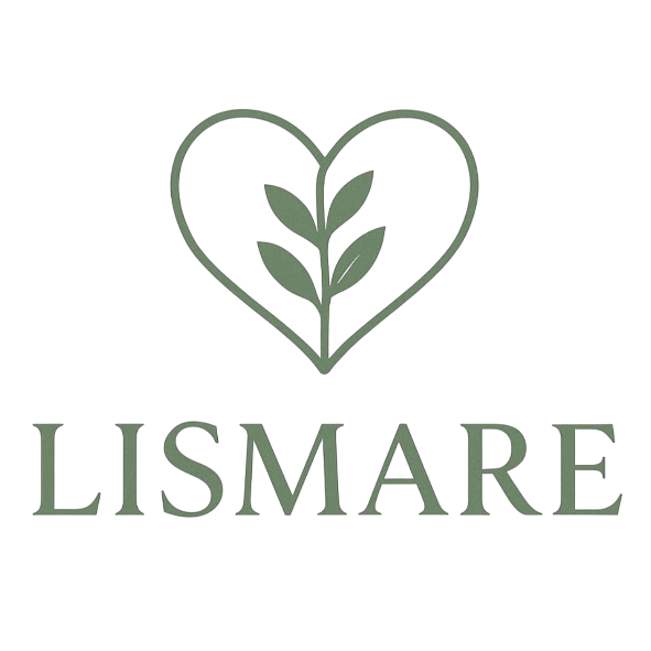 Logotipo Lismare. Jabones y champús naturales sólidos y cosmética natura y velas de soja natural