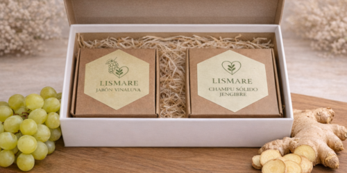 Pack-lismare-baño-sostenible-cabello-seco-jengibre-jabon-uva